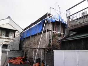 大谷石の倉、震災後改修工事