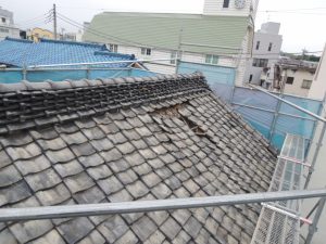 大谷石蔵の減震リフォーム（屋根葺き替え工事）
