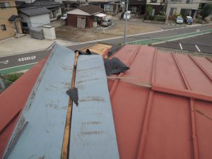 台風による屋根の被害